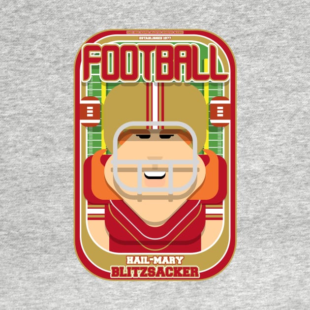 American Football Red and Gold - Hail-Mary Blitzsacker - Jacqui version by Boxedspapercrafts